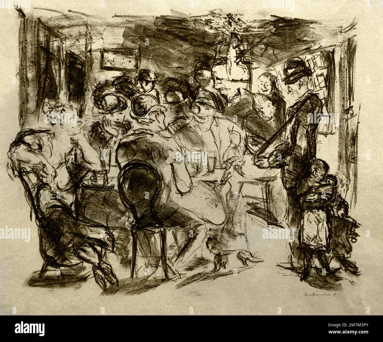 Kneipe, Cafe , Pub, 1911 Max ,Beckmann, (1884 − 1950), Max Carl Friedrich Beckmann, German painter, draftsman, printmaker, sculptor,  writer. Germany, Stock Photo