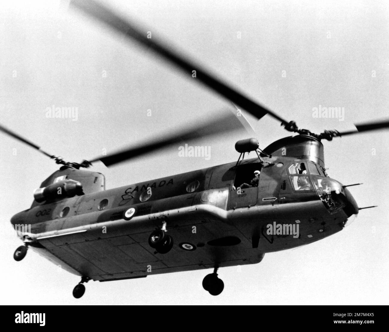 The Boeing Vertol advanced Canadian CH-147 Chinook helicopter has been delivered to the U.S. Army for the Canadian Department of National Defense. The Canadian armed forces ordered eight of these aircraft which represent significant advances in flying qualities, payload and long range rescue capabilities. Base: Boeing Vertol Company State: Pennsylvania (PA) Country: United States Of America (USA) Stock Photo