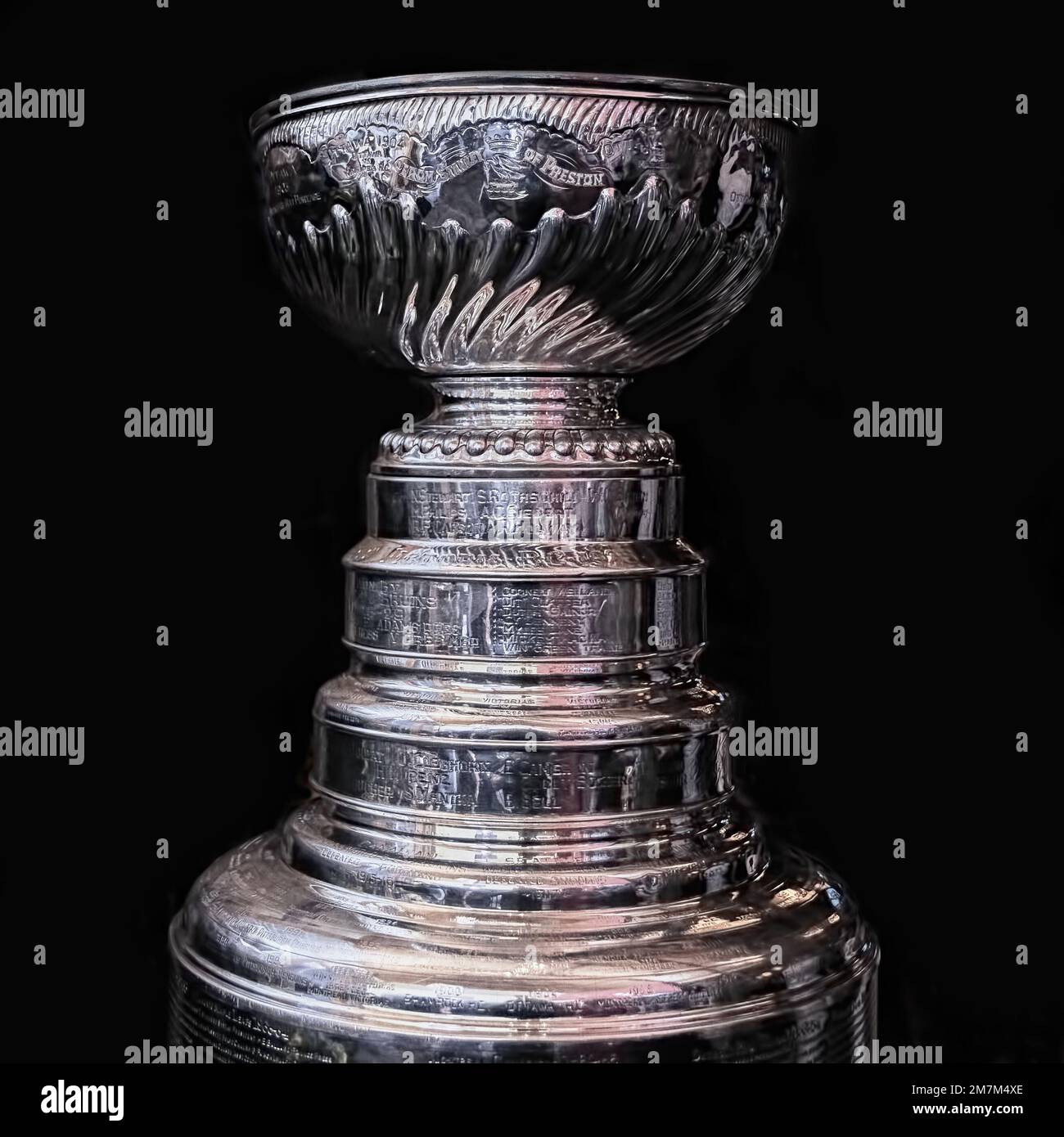 TORONTO, CANADA - March 9, 2016: Top Part Of The Stanley Cup On Display In  The Hockey Hall Of Fame. The Trophy Is Given To The NHL Champion Each Year.  Stock Photo