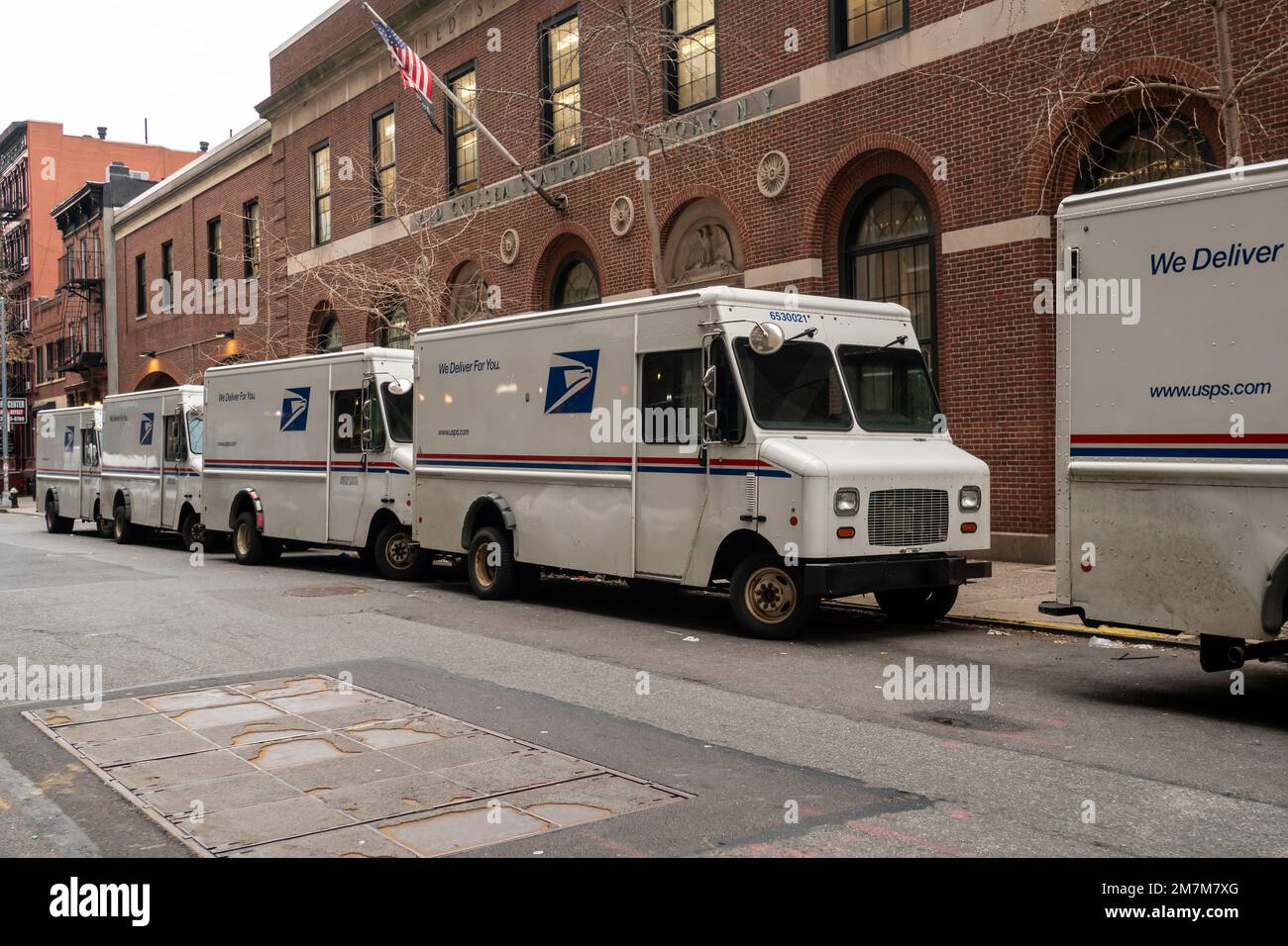 Usps Vehicles In Front Of The Old Chelsea Station Post Office In New York  On Monday, January 2, 2023. The Usps Recently Announced That It Will Have A  Fleet Of Over 66,000