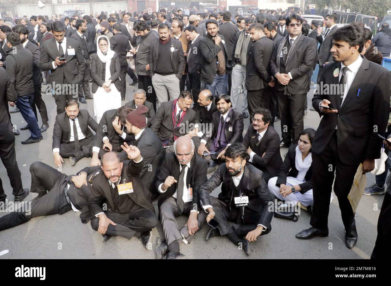 Lawyers are holding demonstration to express their solidarity with Rana ...