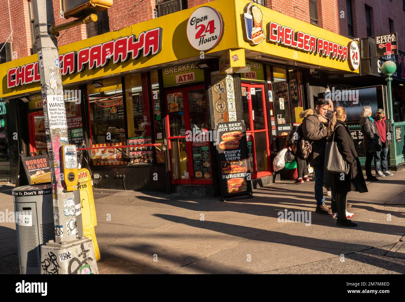 The Chelsea Papaya establishment in the Chelsea neighborhood of New York on Monday, January 9, 2023. (© Richard B. Levine) Stock Photo