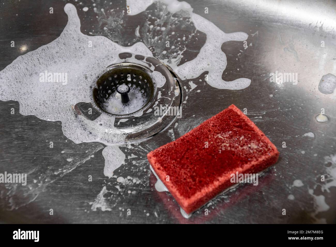 Drain in a kitchen sink in New York on Saturday, January 7, 2023.  (© Richard B. Levine) Stock Photo