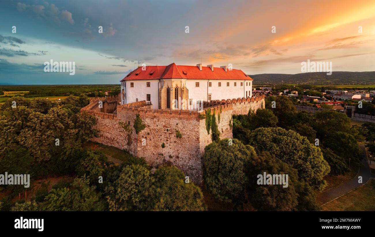 Castle of Siklos in Souht Hungary. A mazing historical fortress and touristical attraction in Baranya county. Built in 12th century. Stock Photo