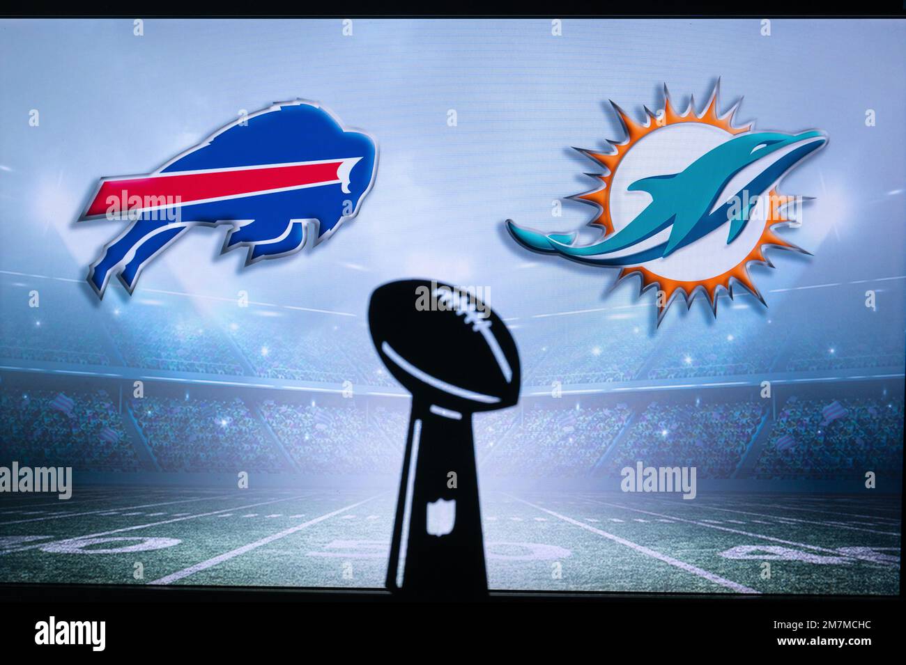 BUFFALO, USA, JANUARY 10, 2023: Miami Dolphins vs. Buffalo Bills