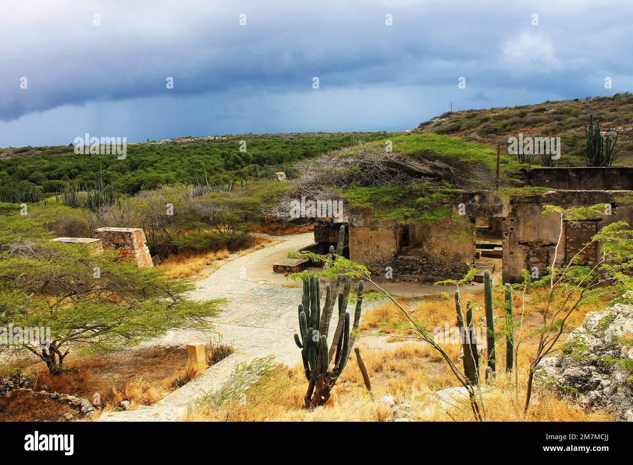 Ruins of the old Balashi Gold Mine, Aruba Stock Photo