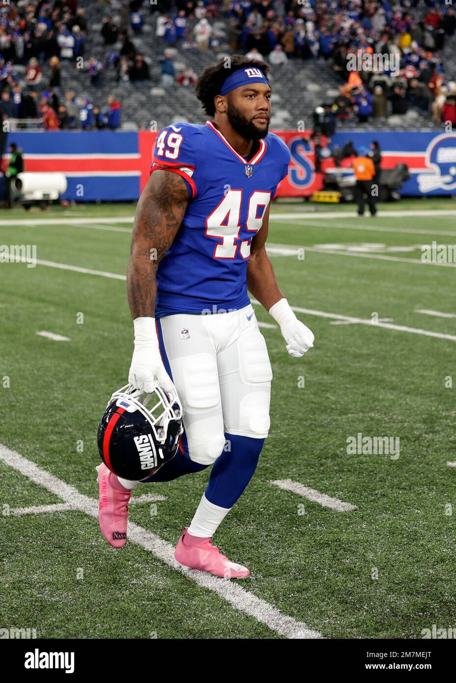 New York Giants linebacker Tomon Fox (49) defends against the Carolina  Panthers during an NFL football game Sunday, Sept. 18, 2022, in East  Rutherford, N.J. (AP Photo/Adam Hunger Stock Photo - Alamy