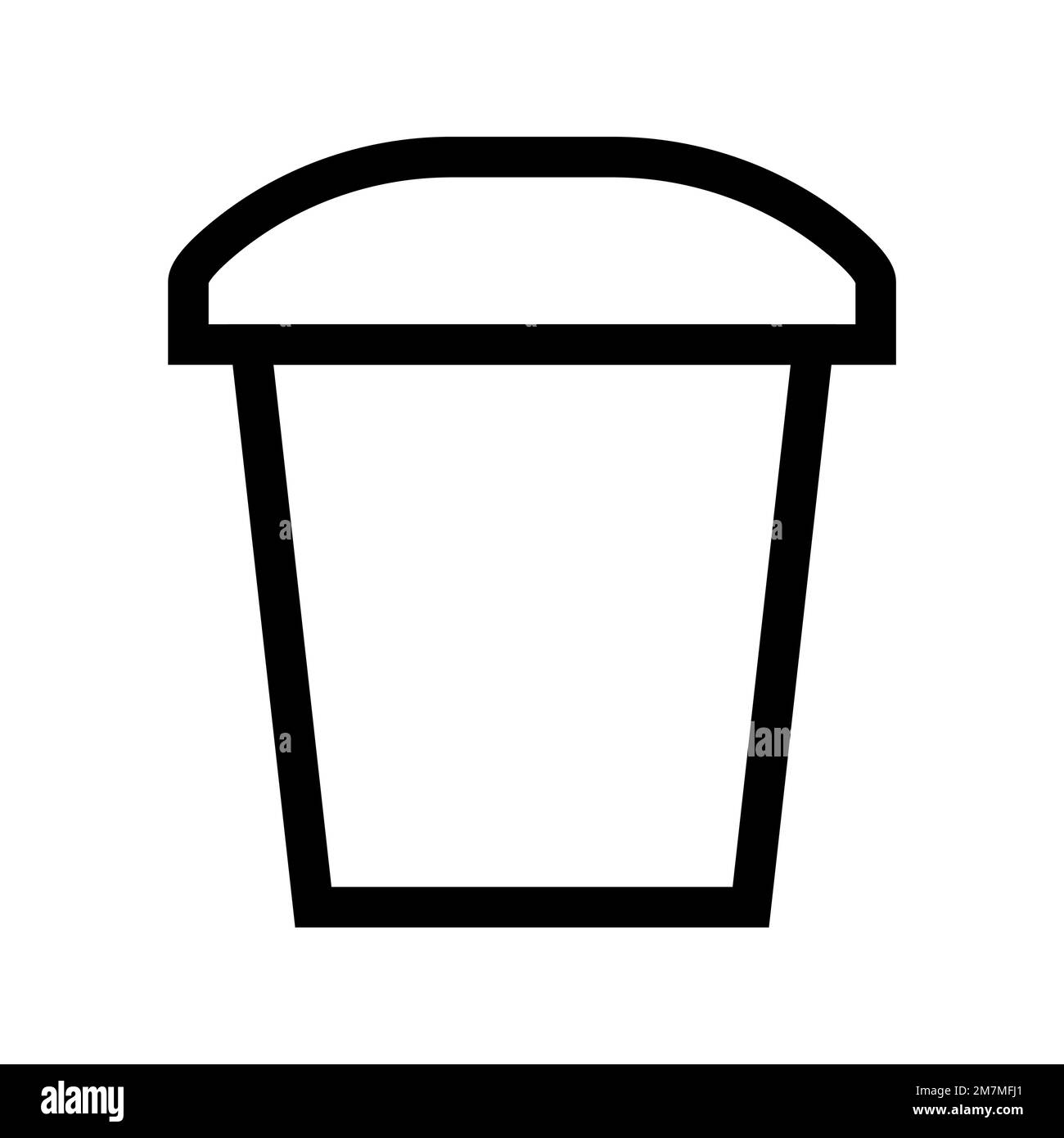 Trash can icon line isolated on white background. Black flat thin icon ...