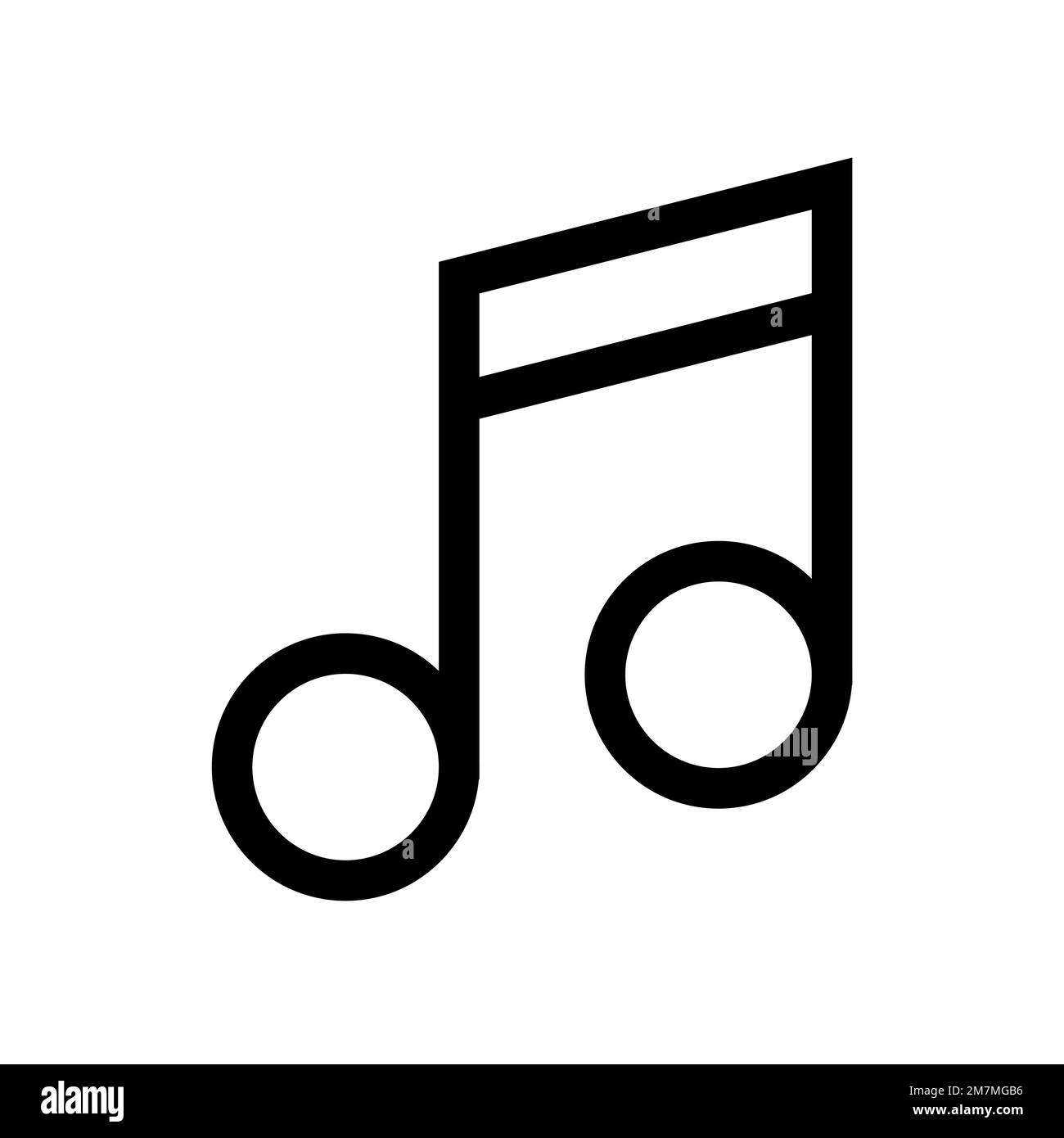 Music note icon line isolated on white background. Black flat thin icon ...
