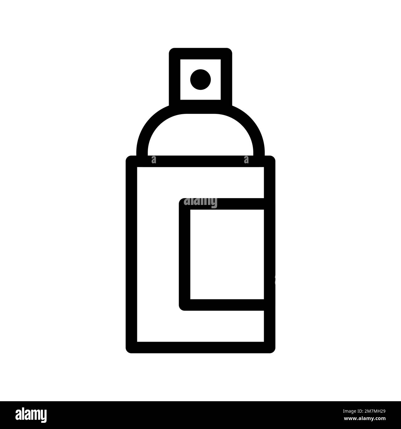 Spray bottle icon line isolated on white background. Black flat thin ...