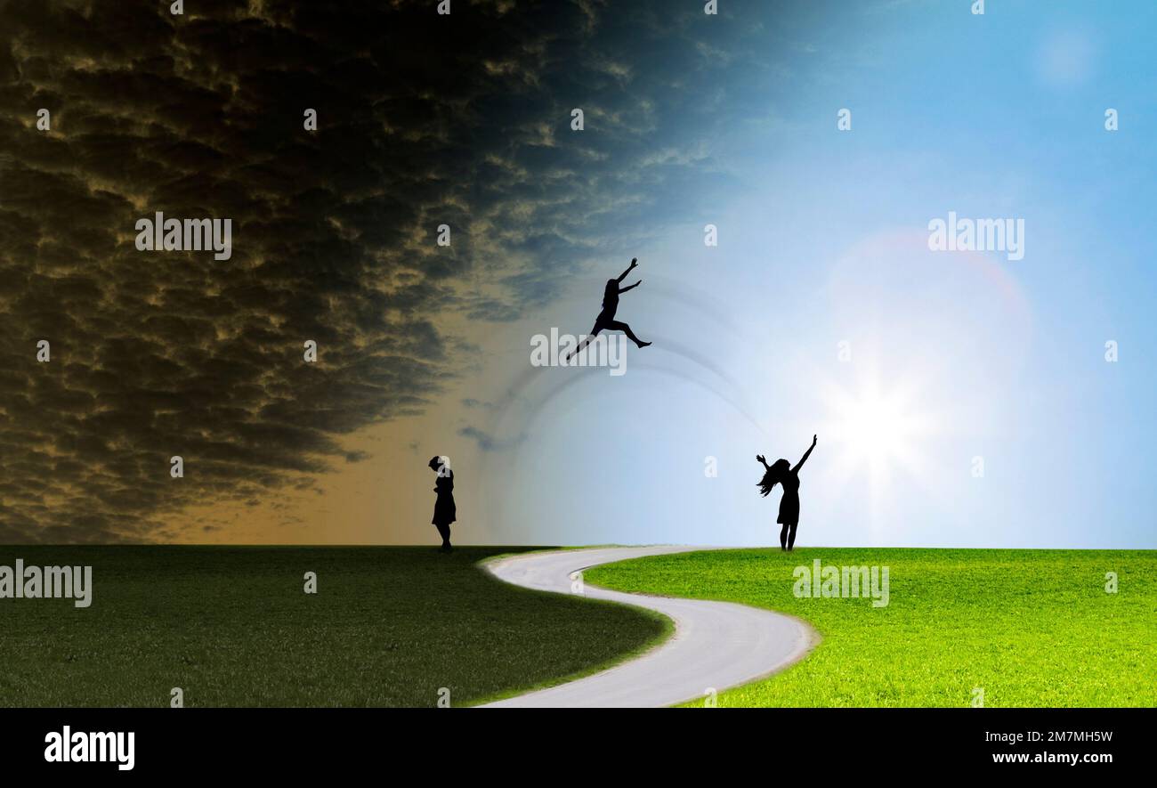 Woman silhouette sad hi-res stock photography and images - Alamy