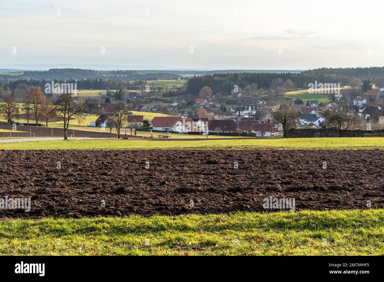 View from the viewpoint zettelberg to the village rotenbach hi-res