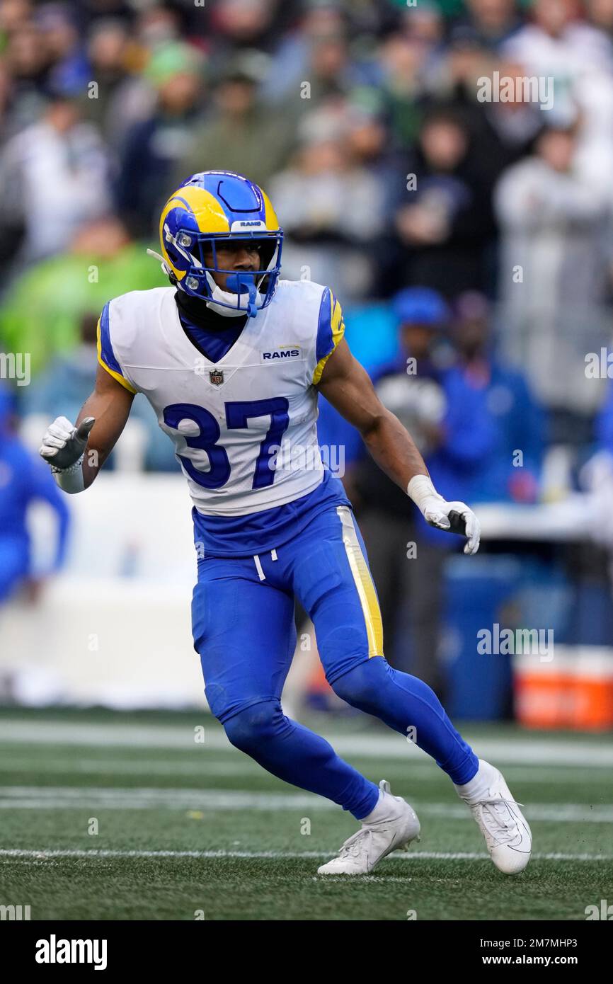 Los Angeles Rams safety Quentin Lake (37) runs during the first half of an  NFL preseason