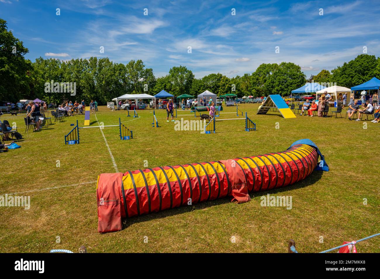 Dog agility display at the village summer Fete at Margaretting Essex