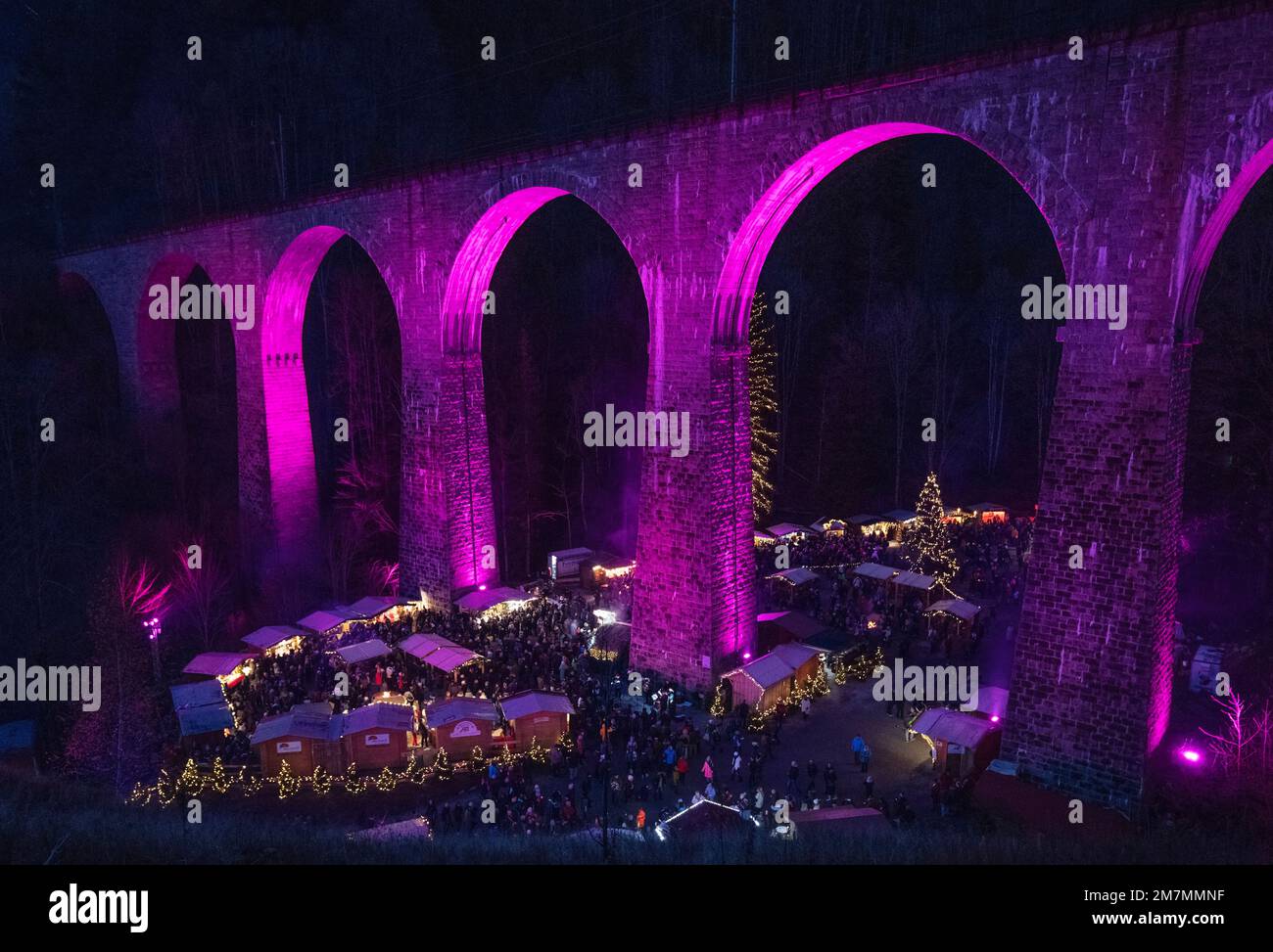 Christmas market Ravennaschlucht, Black Forest, Viaduct Stock Photo Alamy
