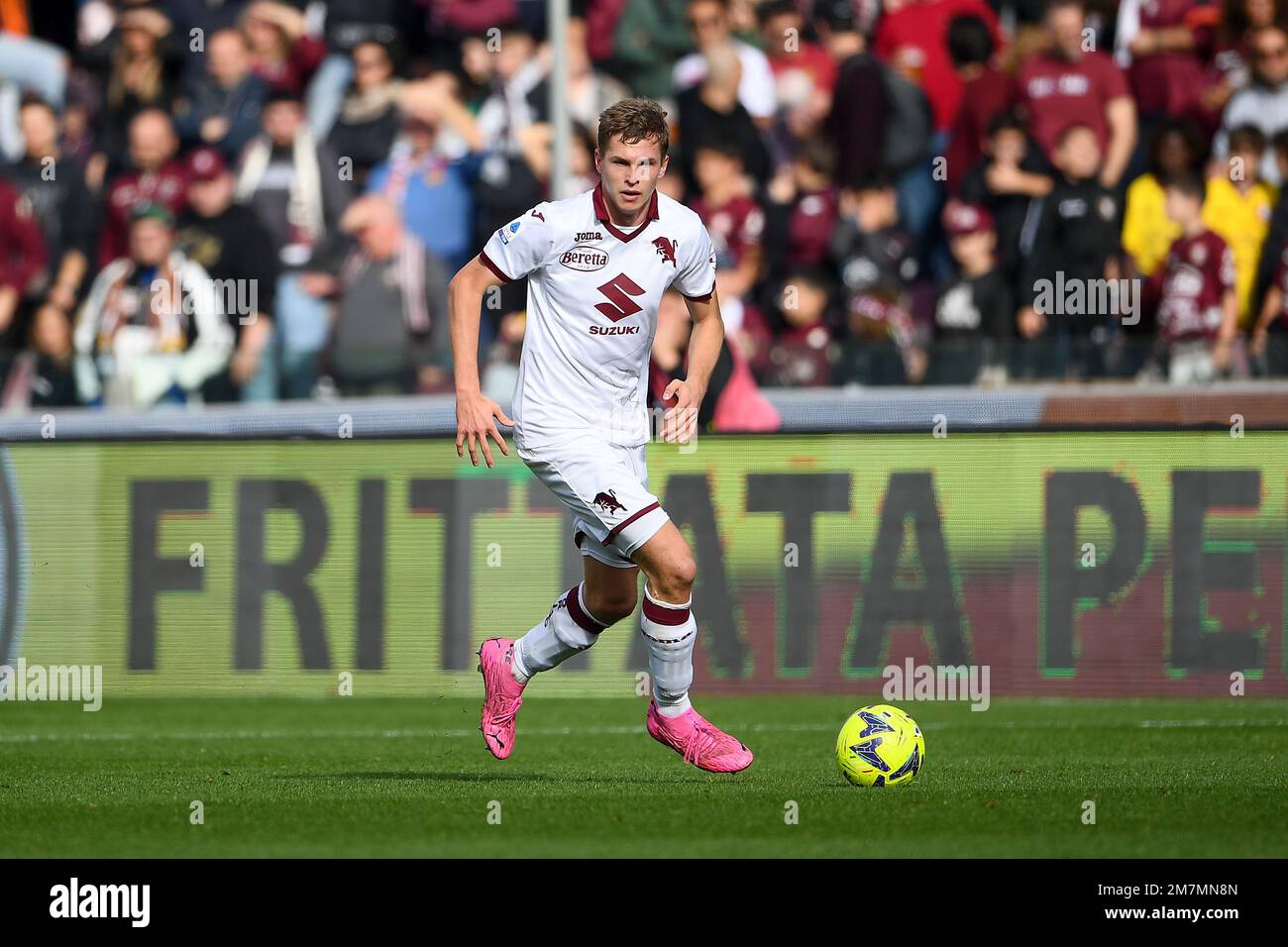 SALERNO, ITALY - JANUARY, 08: David Zima of Torino FC in action during the Serie A match between US Salernitana and Torino FC at Stadio Arechi, Salern Stock Photo