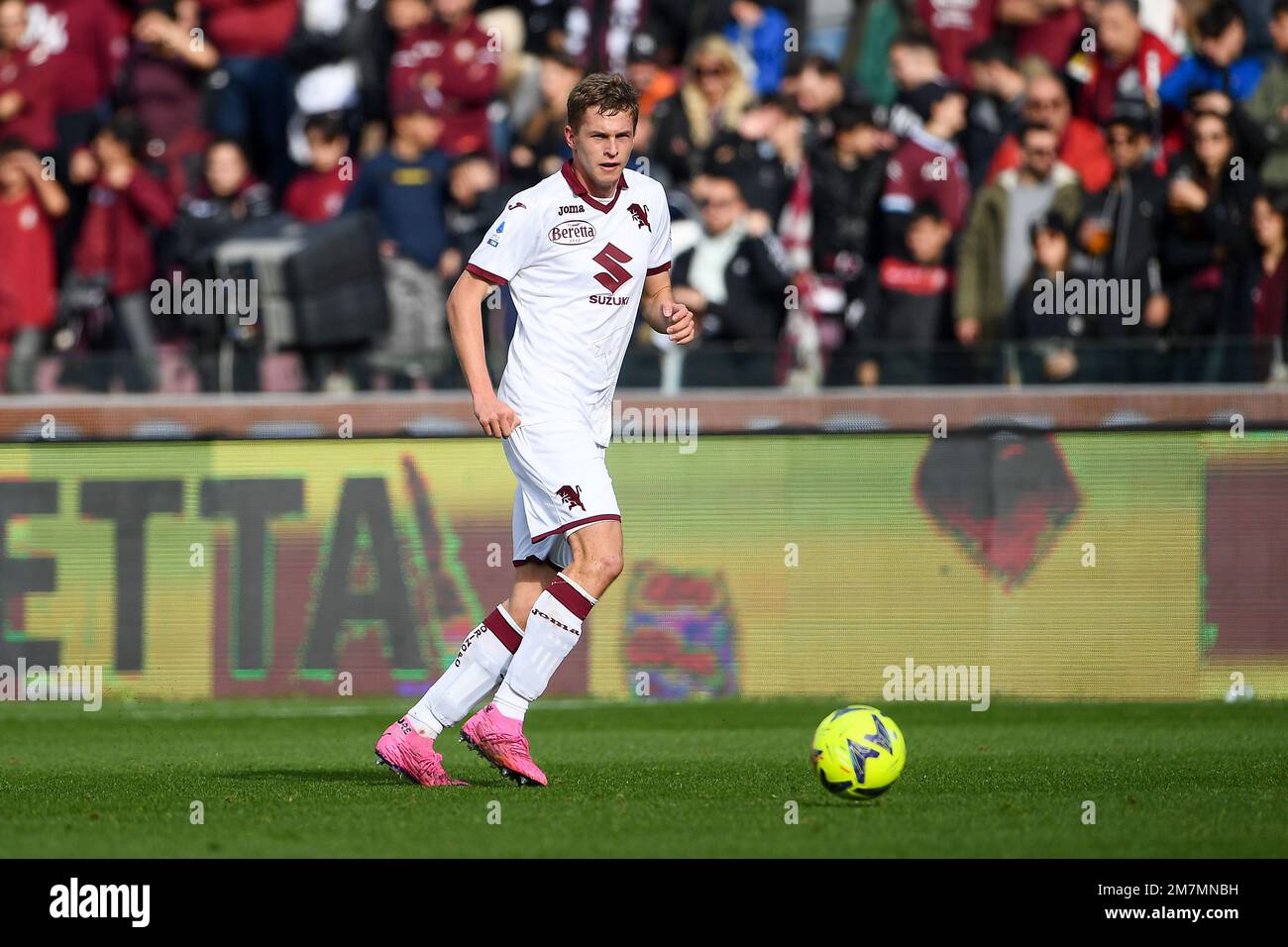 SALERNO, ITALY - JANUARY, 08: David Zima of Torino FC in action during the Serie A match between US Salernitana and Torino FC at Stadio Arechi, Salern Stock Photo