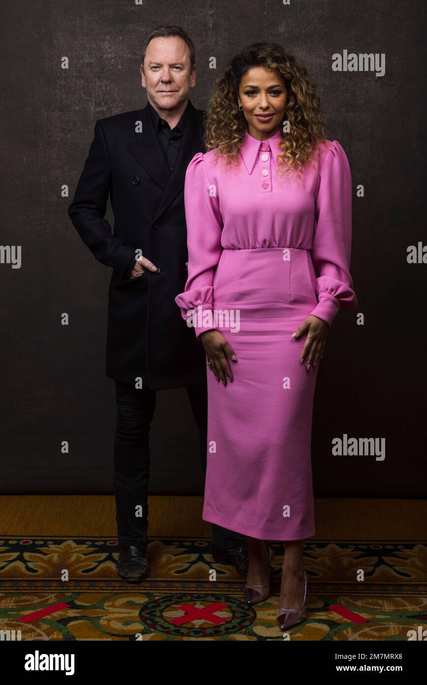 Kiefer Sutherland, left and Meta Golding, both cast members in the 