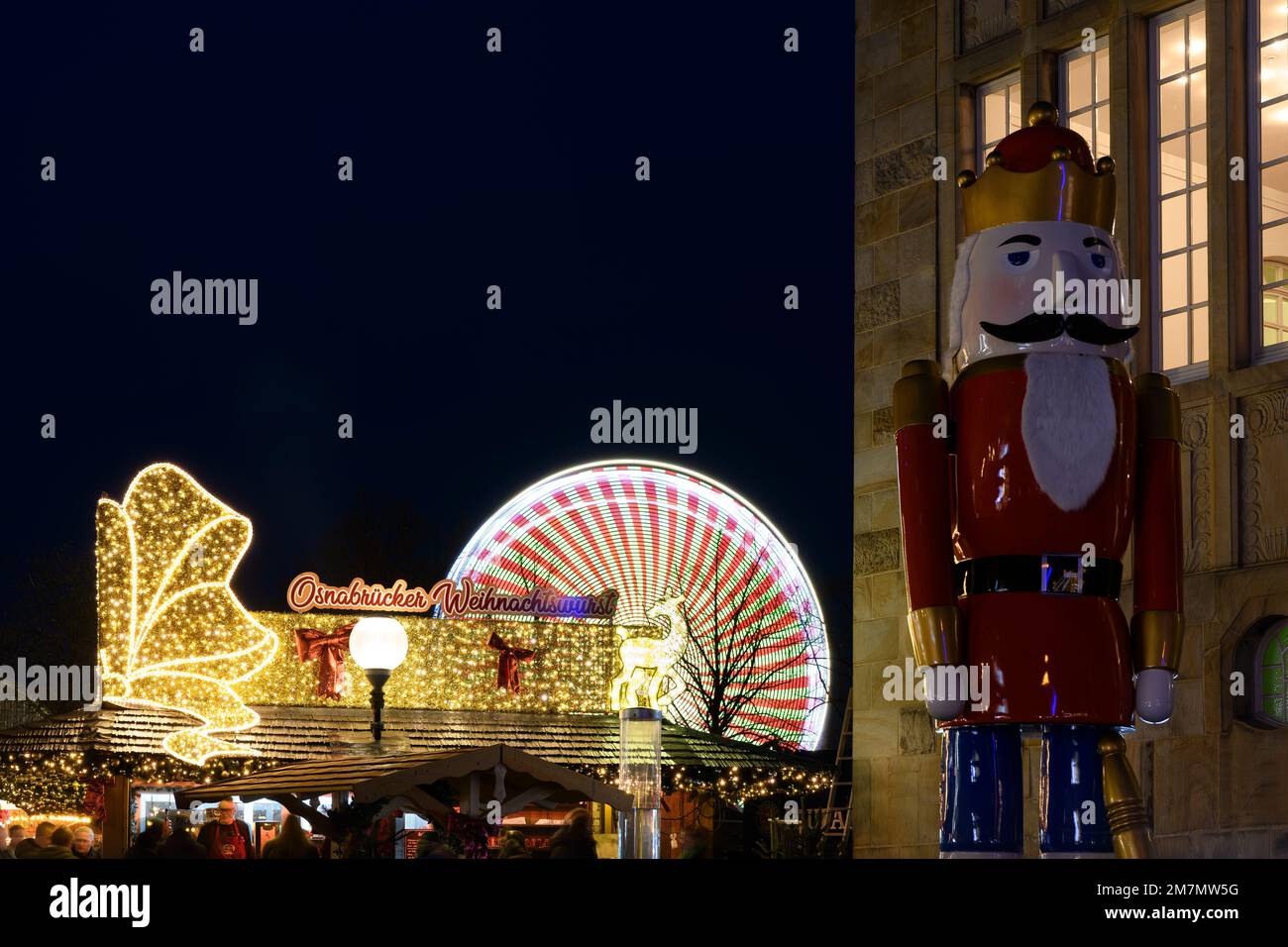Christmas market, nutcracker, market stall, Osnabrück wheel Stock Photo
