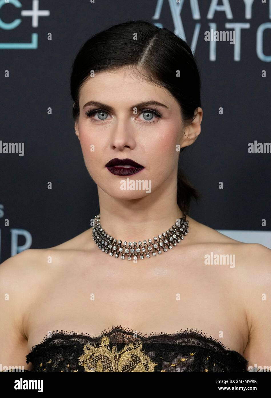 Alexandra Daddario poses at the premiere of the AMC television series