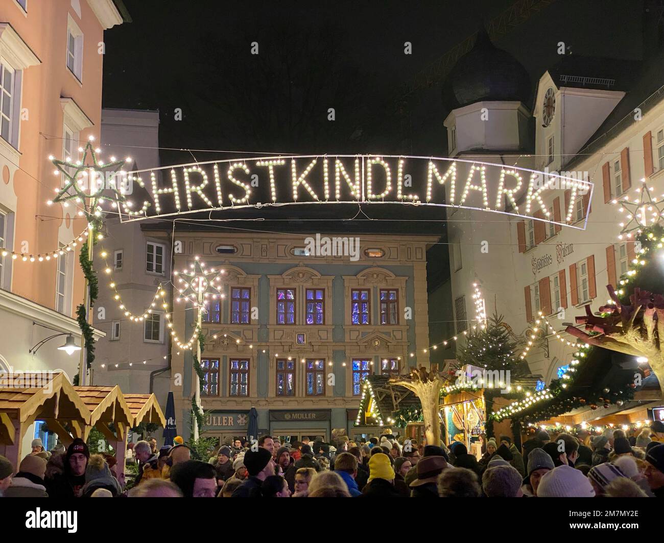 Christmas market Rosenheim Stock Photo Alamy