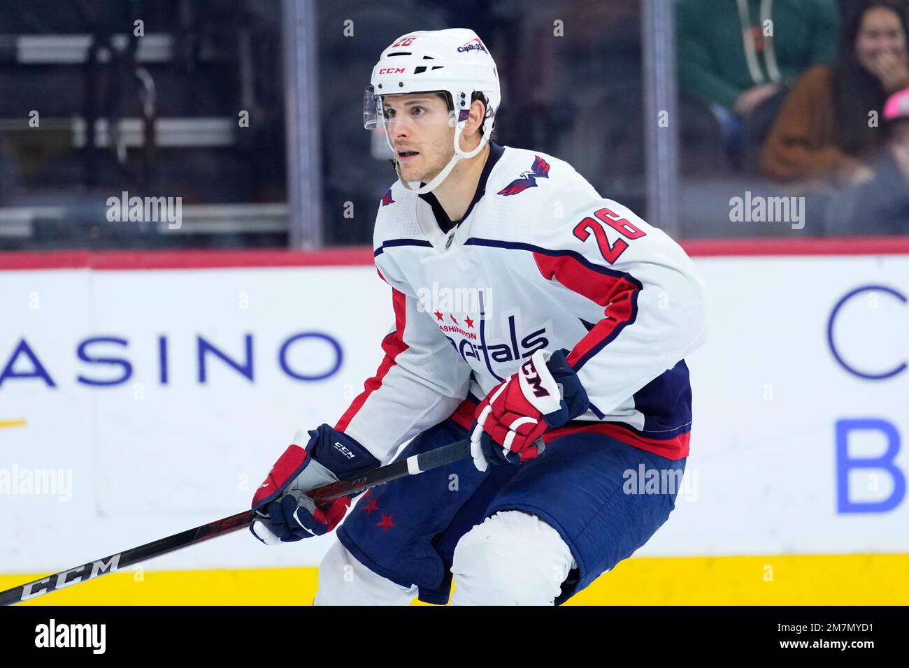 Washington Capitals' Nic Dowd plays during an NHL hockey game
