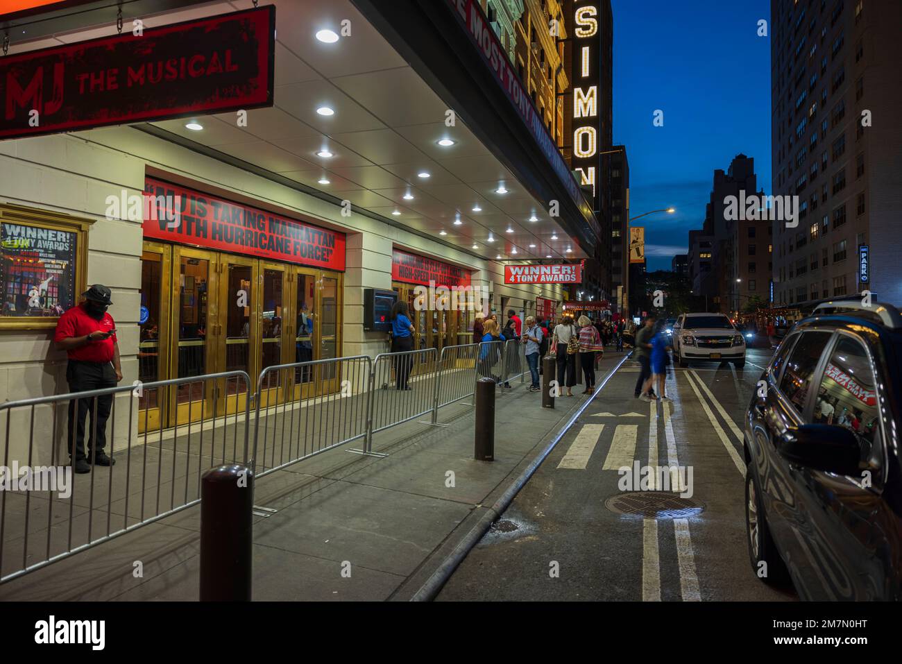 View of entrance to Neil Simon theater performing MJ the musical