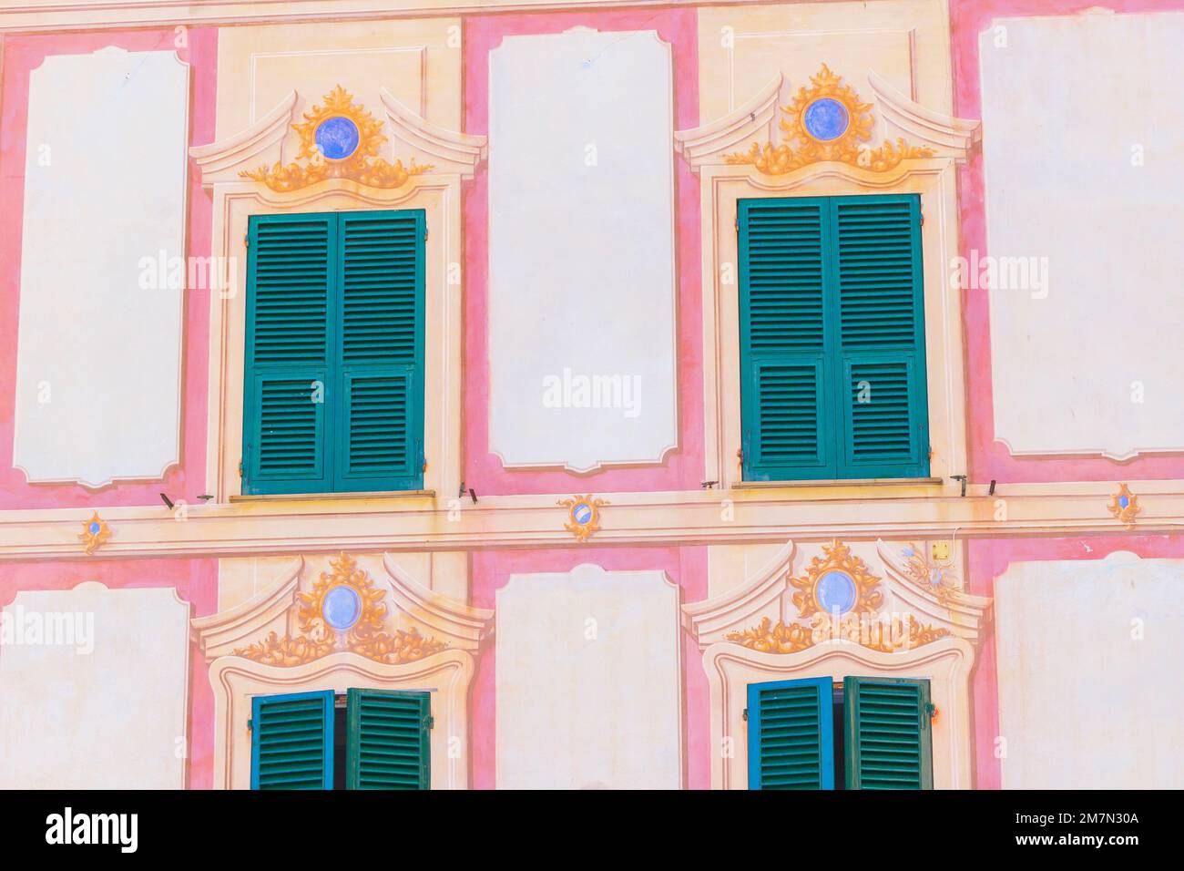 Traditional house facade, Portofino, Liguria, Italy Stock Photo