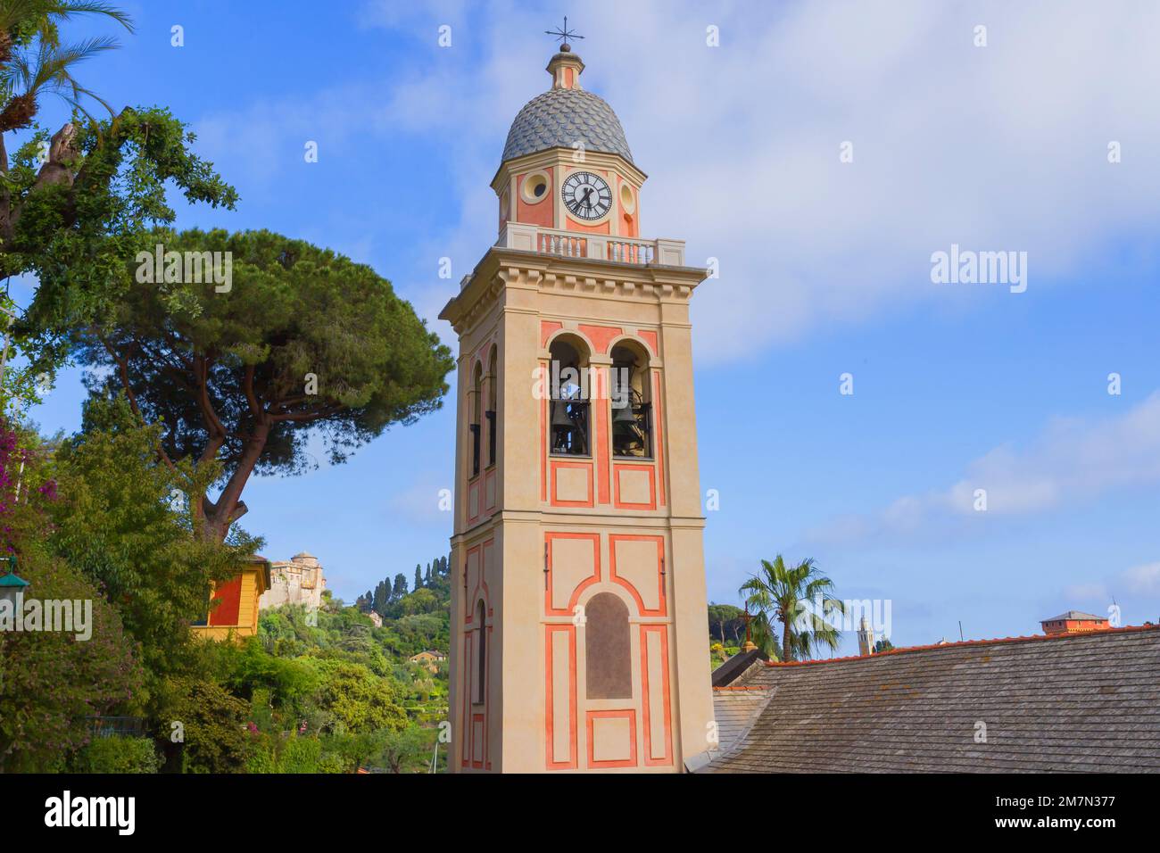 Chiesa di San Martino tower, Portofino, Liguria, Italy Stock Photo Alamy