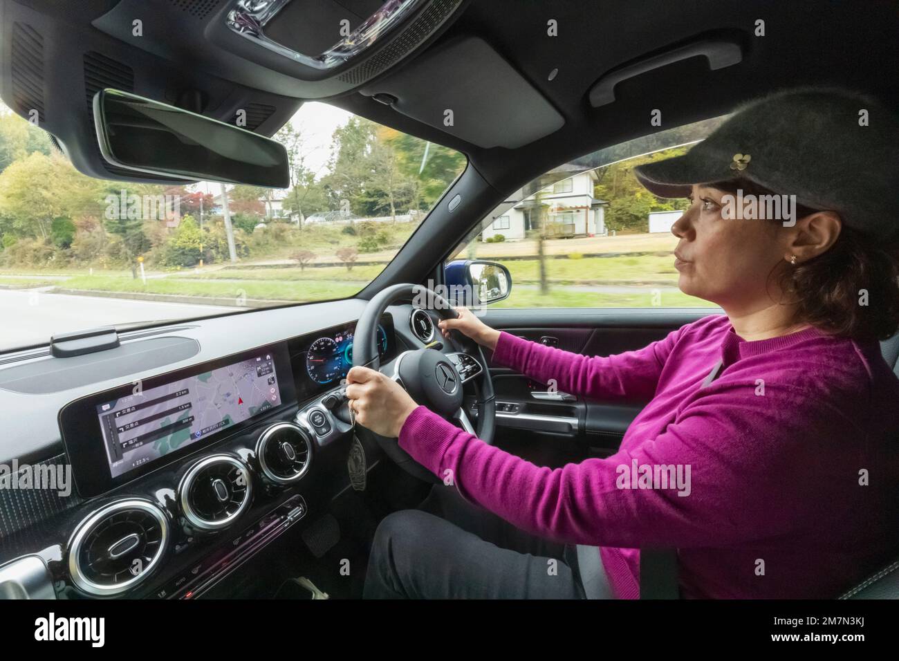 Japan, Honshu, Tokyo, Japanese Woman Driving Car Stock Photo Alamy