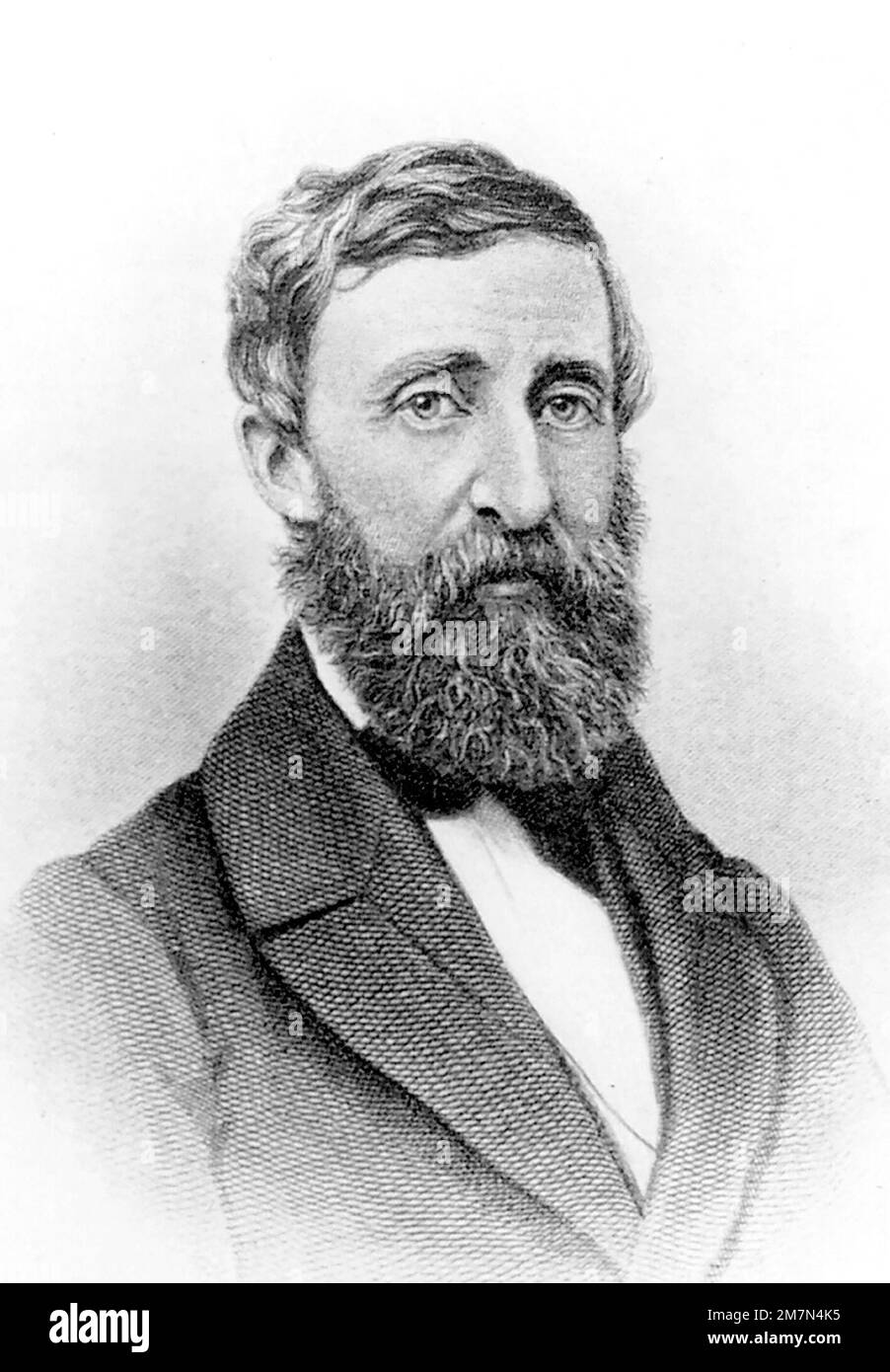 Henry David Thoreau. Portrait of the American poet and philosopher, Henry David Thoreau (1817-1862), photoengraving Stock Photo