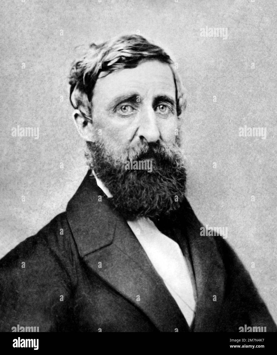 Henry David Thoreau. Portrait of the American poet and philosopher, Henry David Thoreau (1817-1862) by E S Dunshee, 1861 Stock Photo
