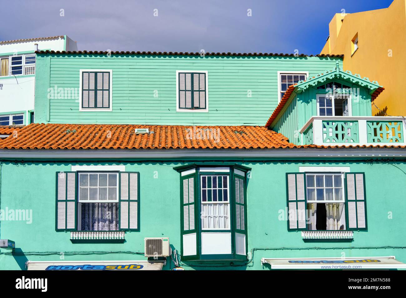 Traditional house. Horta, Faial island. Azores islands, Portugal Stock Photo Alamy