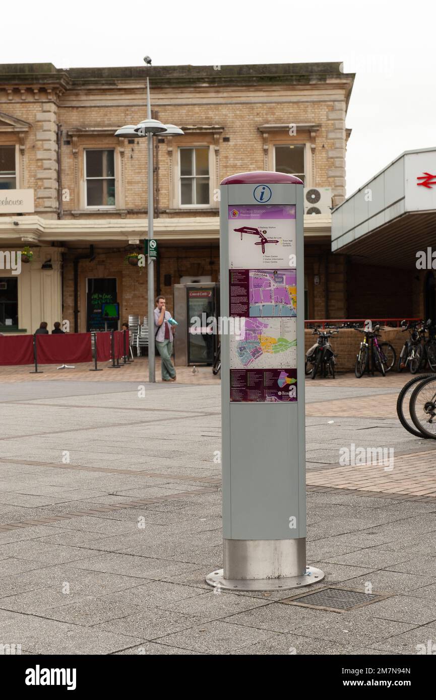Information sign outside Reading station Stock Photo Alamy