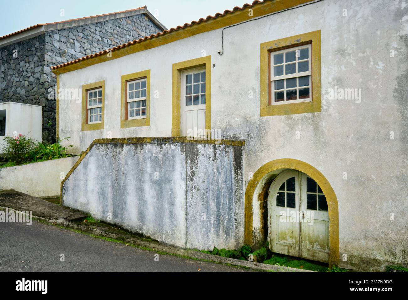 Traditional house at Mosteiro. Flores island. Azores archipelago, Portugal Stock Photo