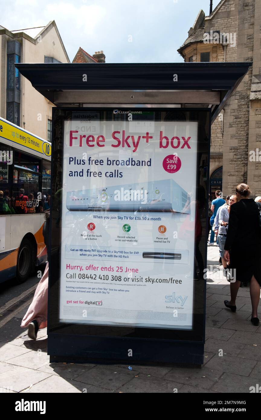 Free Sky Plus Box Advert Stock Photo Alamy