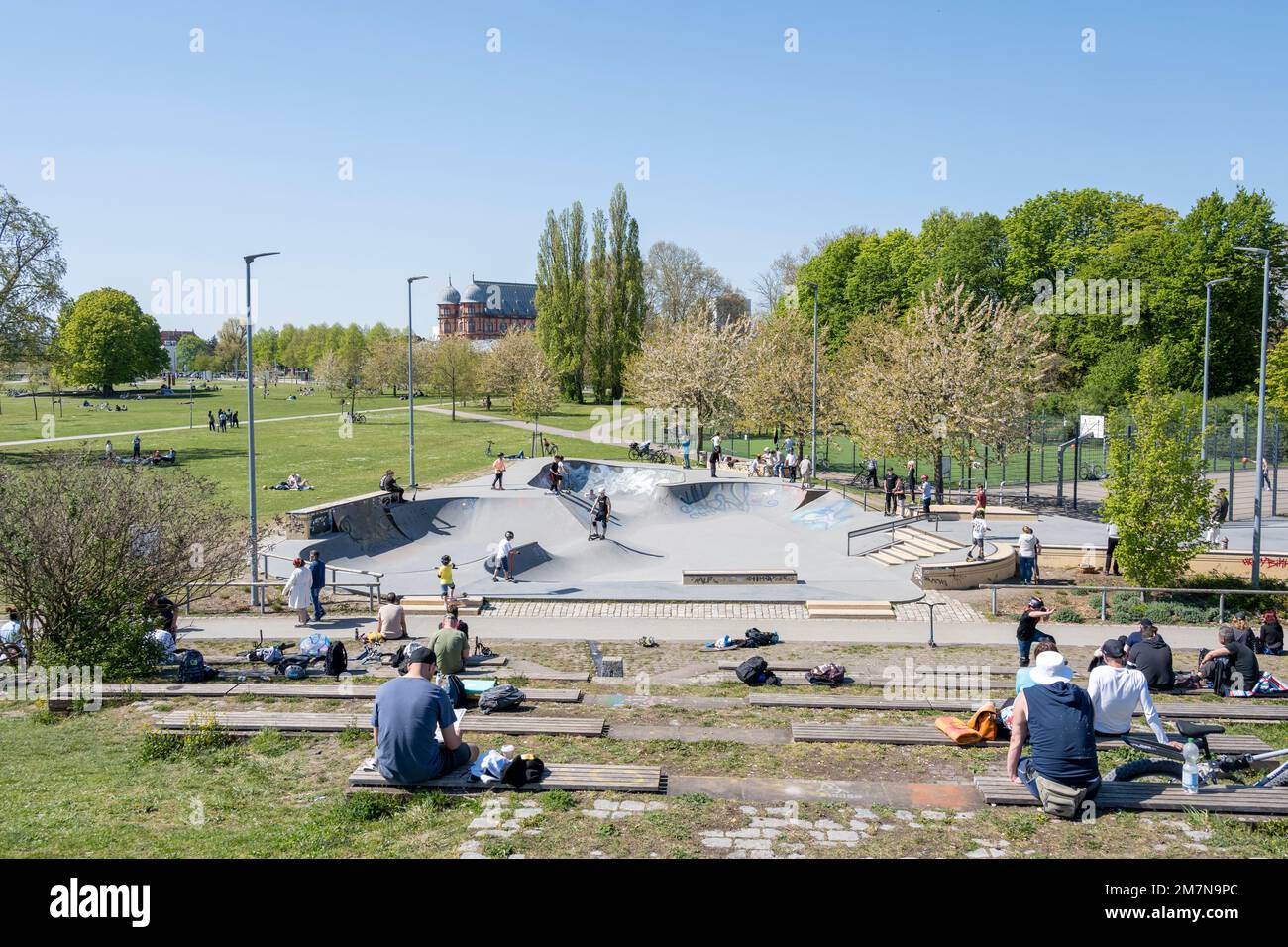 Germany, BadenWuerttemberg, Karlsruhe, skate park in Otto Dullenkopf