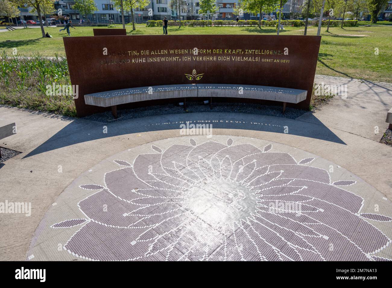 Germany, BadenWuerttemberg, Karlsruhe, "Garden of Religions" in the