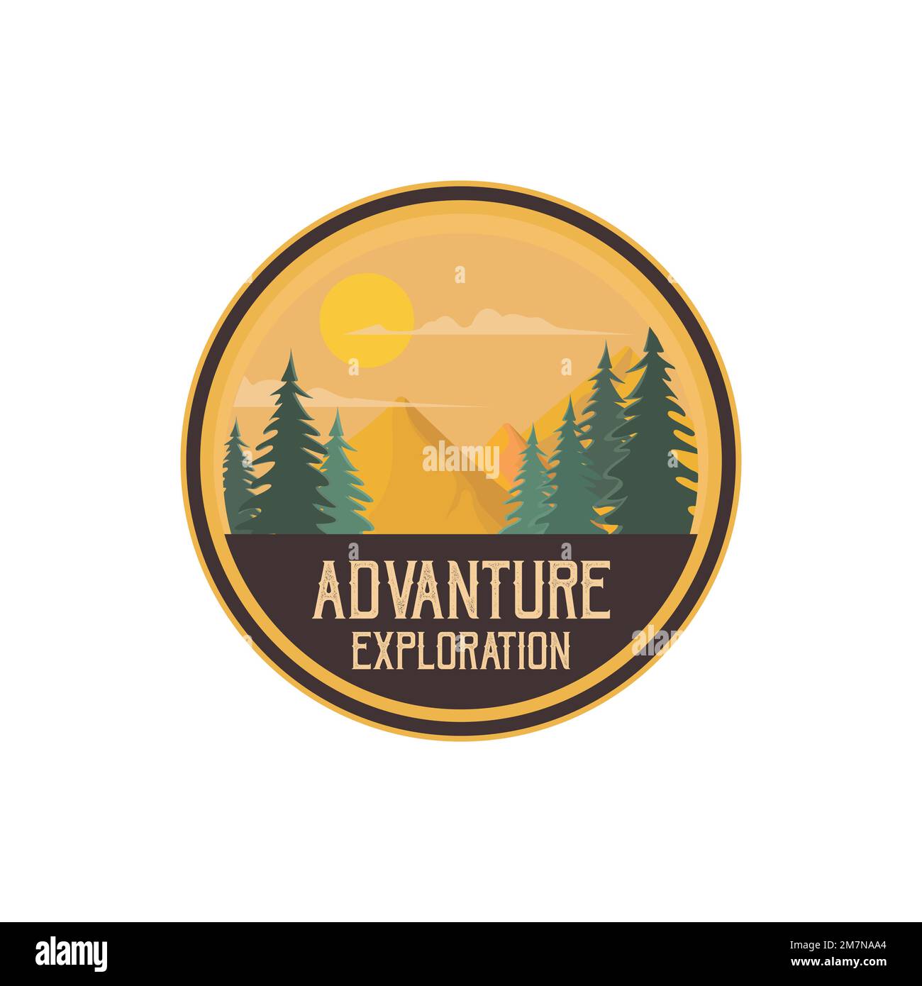 Adventure and mountain outdoor vintage logo template, badge or emblem style Pro Vector. Mountain Logo Outdoor Adventure, Badges, Banners, Emblem Pro V Stock Vector