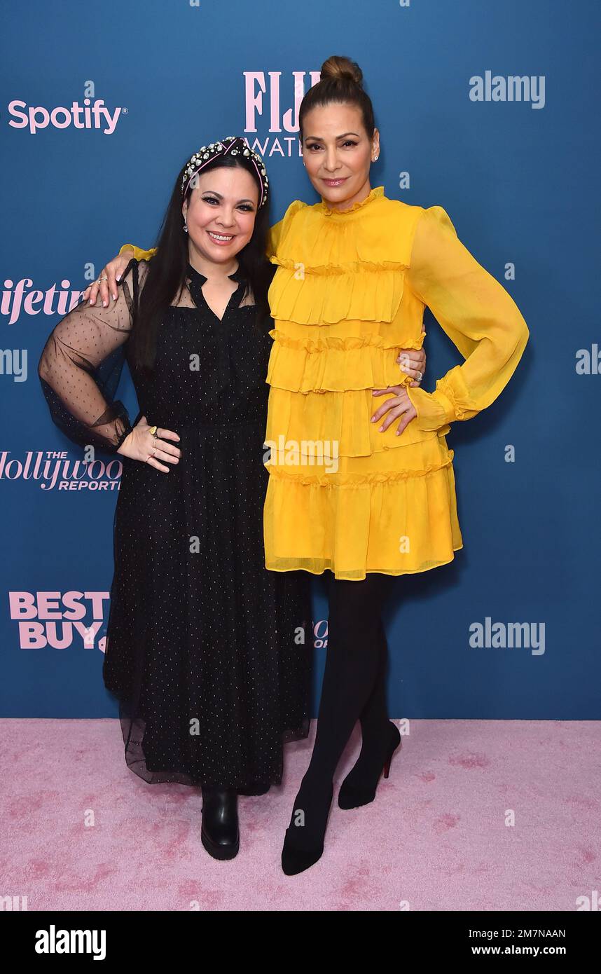 Gloria Calderon Kellett, left, and Constance Marie arrive at The