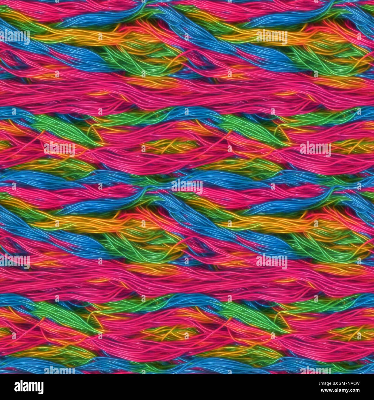 Bundle of multi-colored threads intertwined with each other Seamless ...