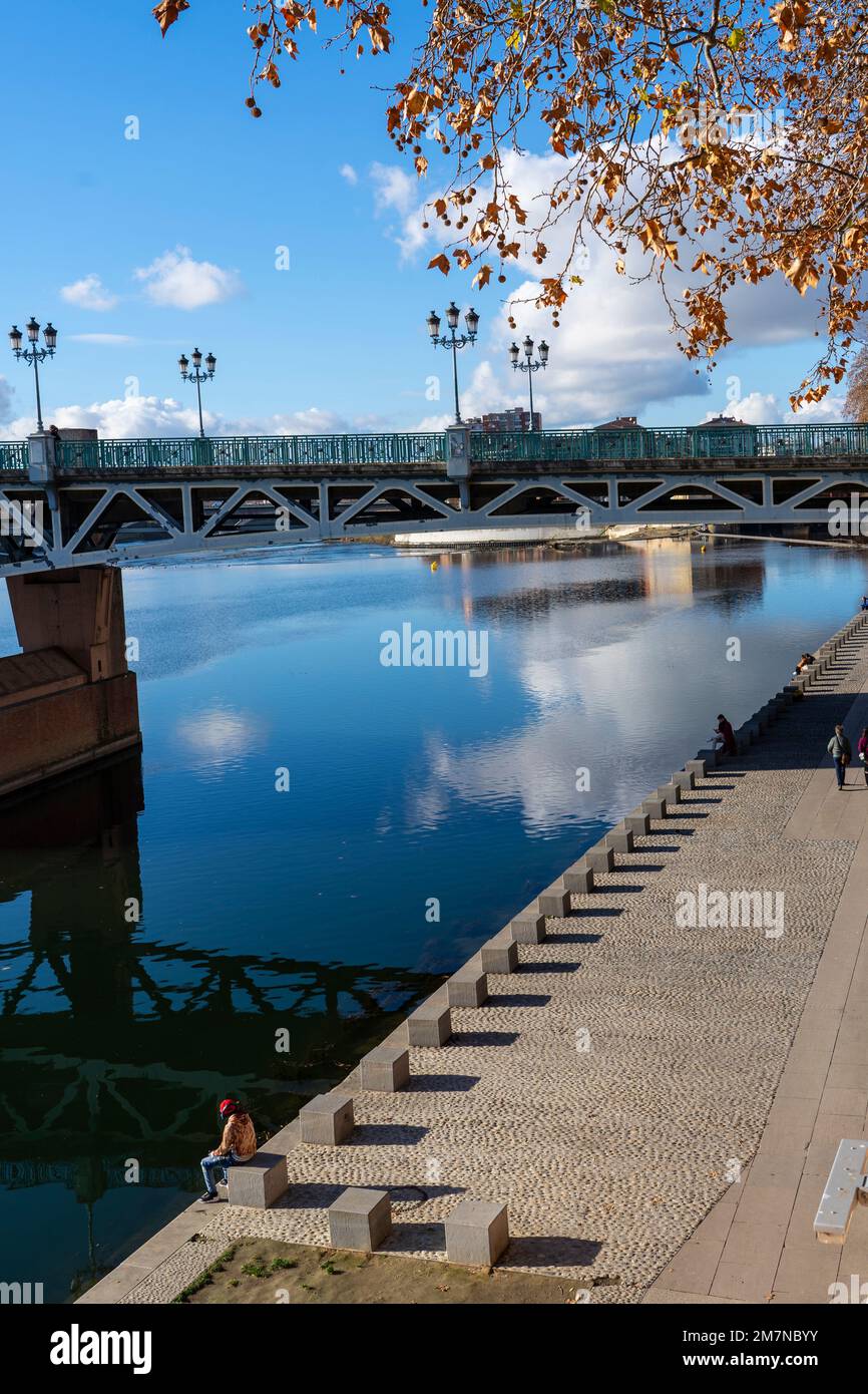 Pont Sant Pierre over the Garonne River, Toulouse, France Stock Photo