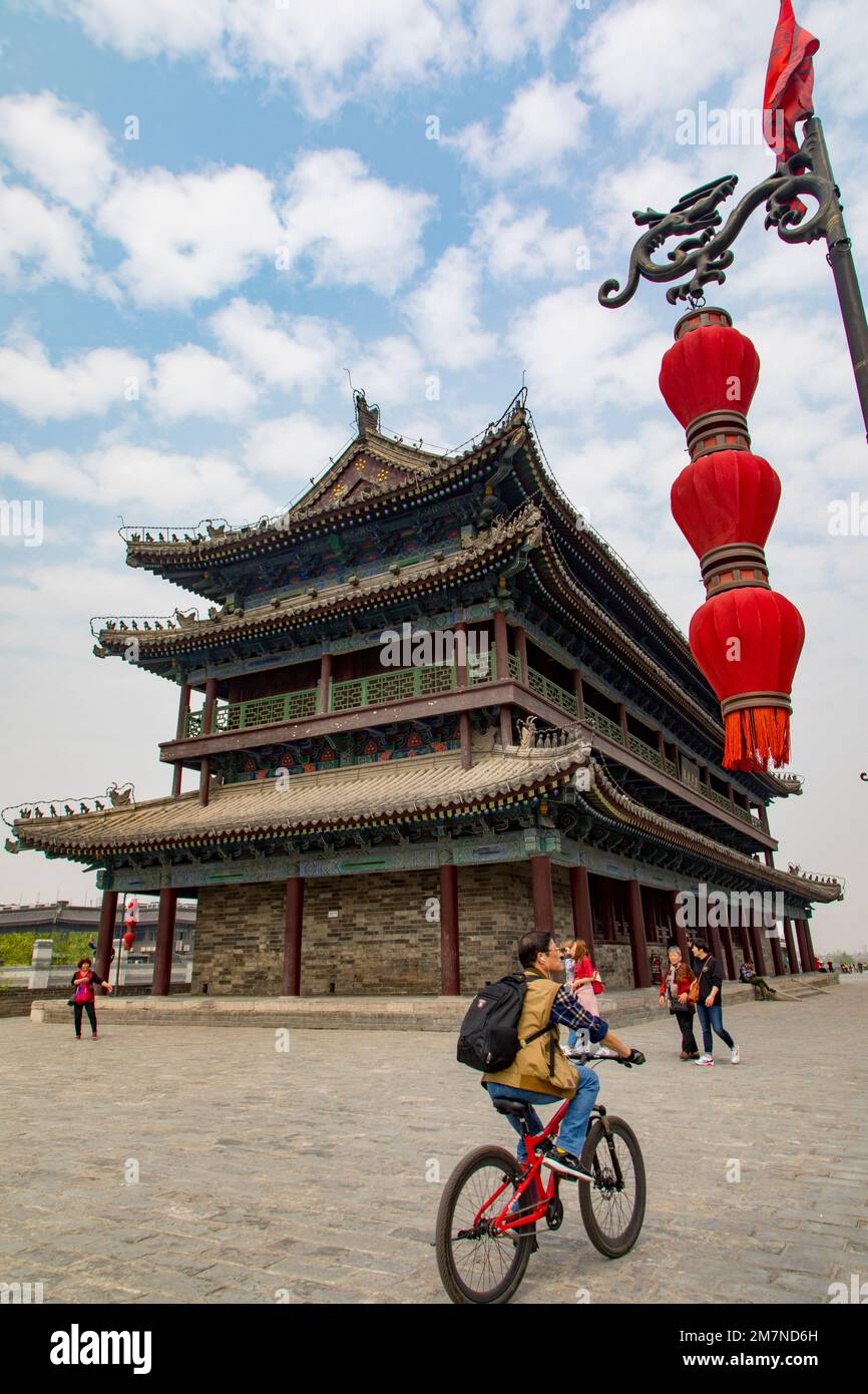 Xian City Wall, Xian, Shaanxi Province, China Stock Photo