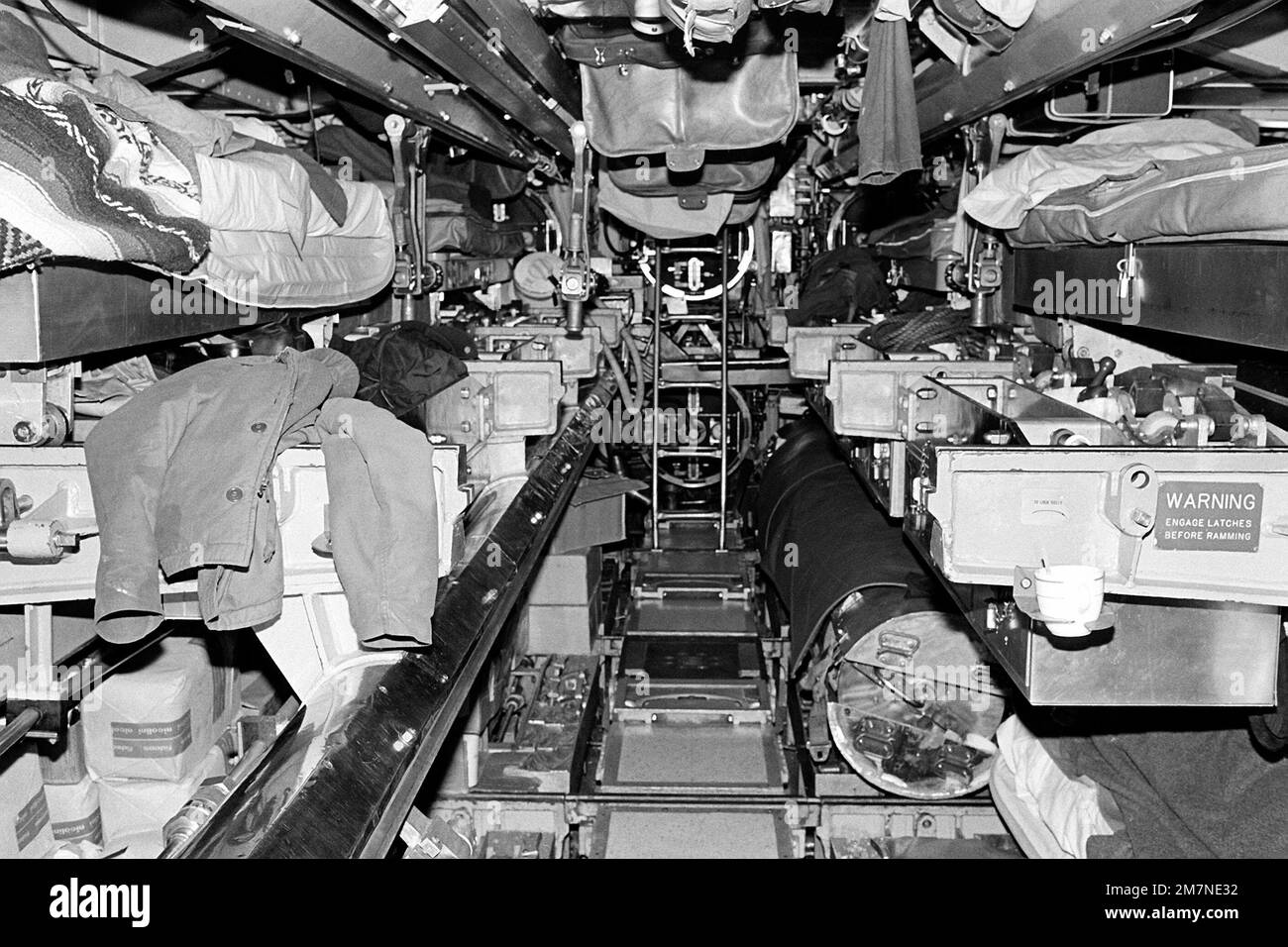 A view of the enlisted sleeping quarters aboard the attack submarine USS BONEFISH (SS-582) during exercise Unitas XX. Subject Operation/Series: UNITAS XX Base: Talcahuano Country: Chile (CHL) Stock Photo