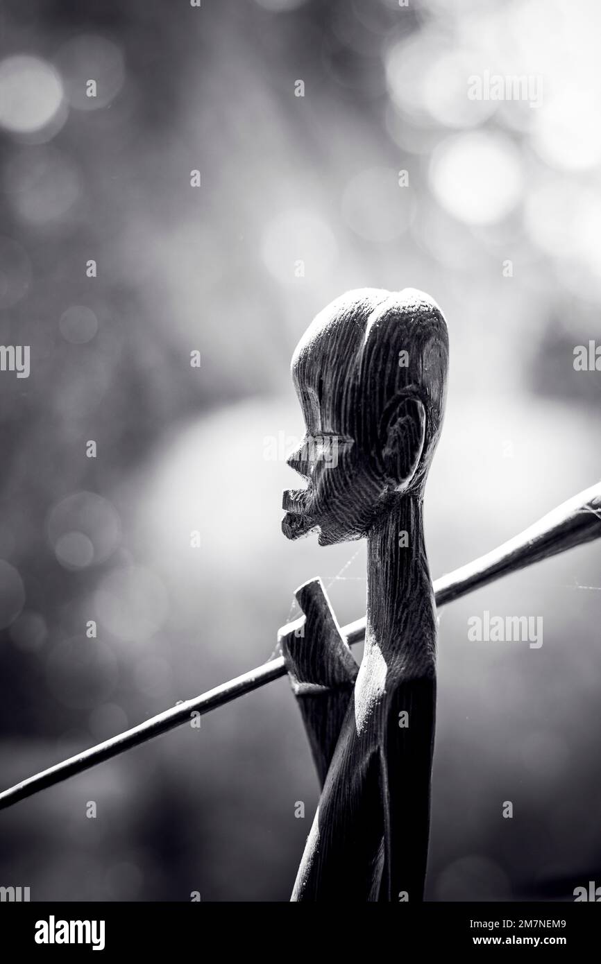 Close up of african wooden figure Stock Photo