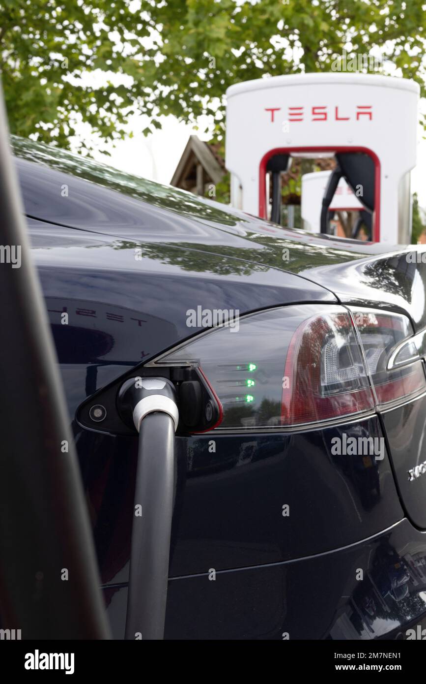 Tesla charging station for electric cars Stock Photo Alamy