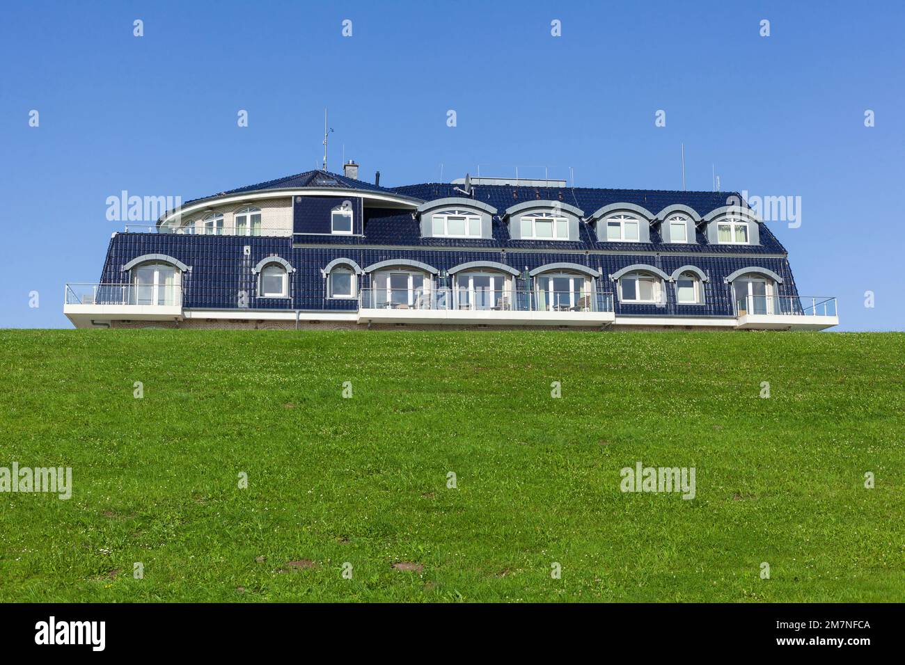 Former Hotel Deichgraf, today Haus Upleven, center for relaxation, meditation and yoga, Wremen, Lower Saxony, Germany, Europe Stock Photo