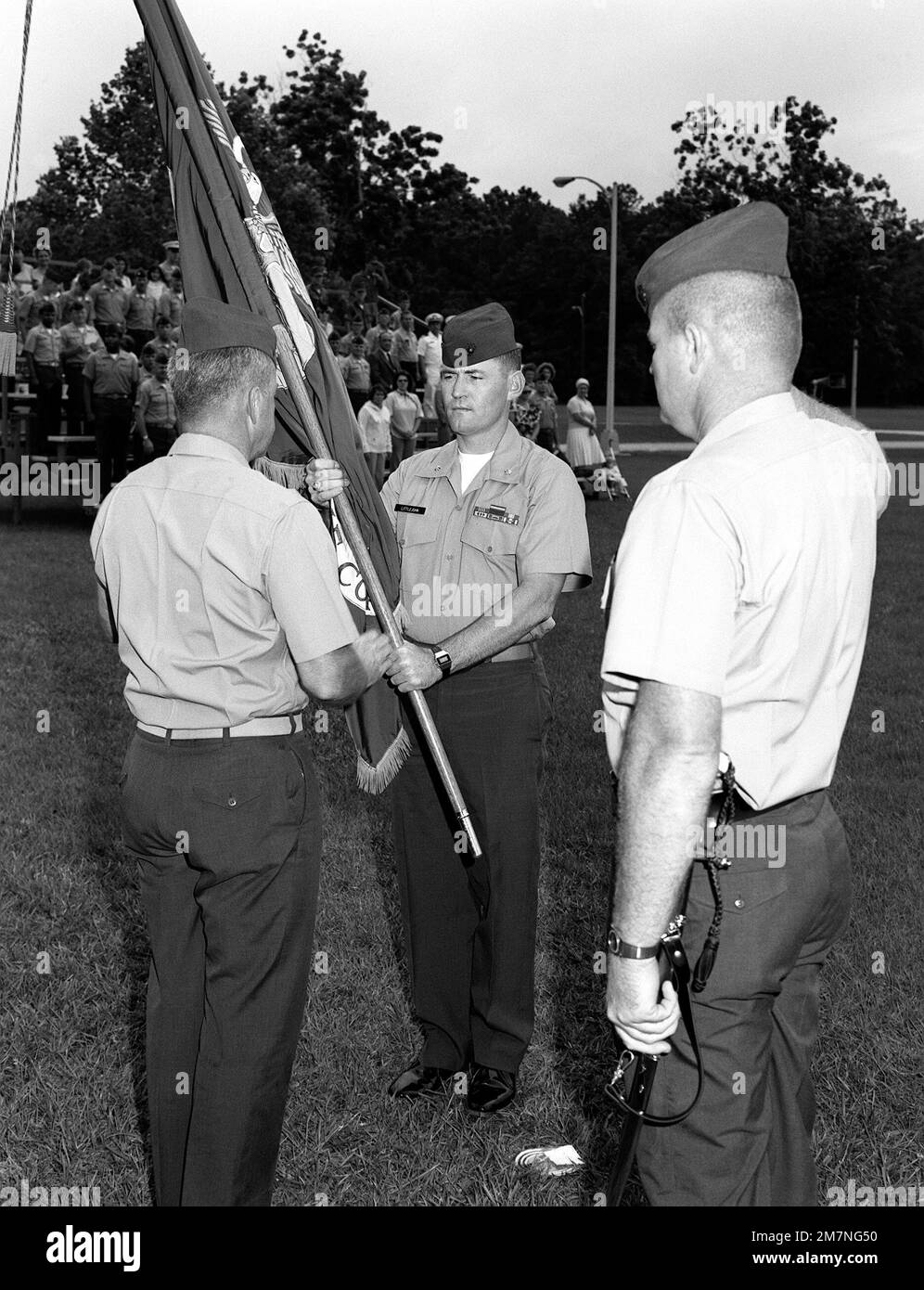 Change of command ceremony for LTC Delbert M. Bassett (left