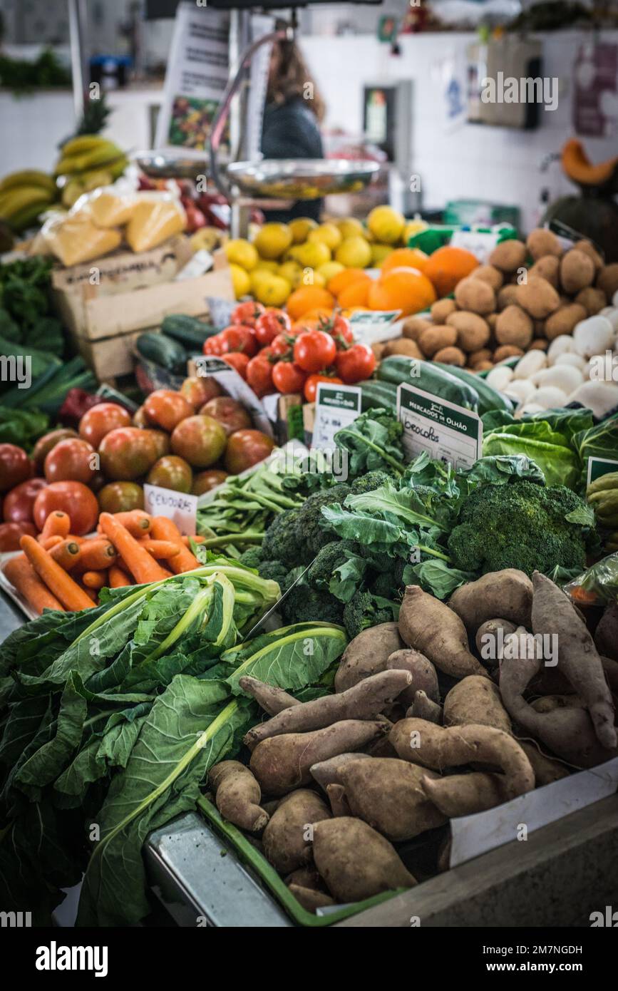 Grocery Market, Algarve, portugal Stock Photo