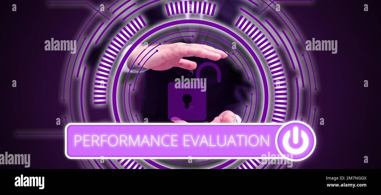 Hand writing sign Performance Evaluation. Concept meaning the ...